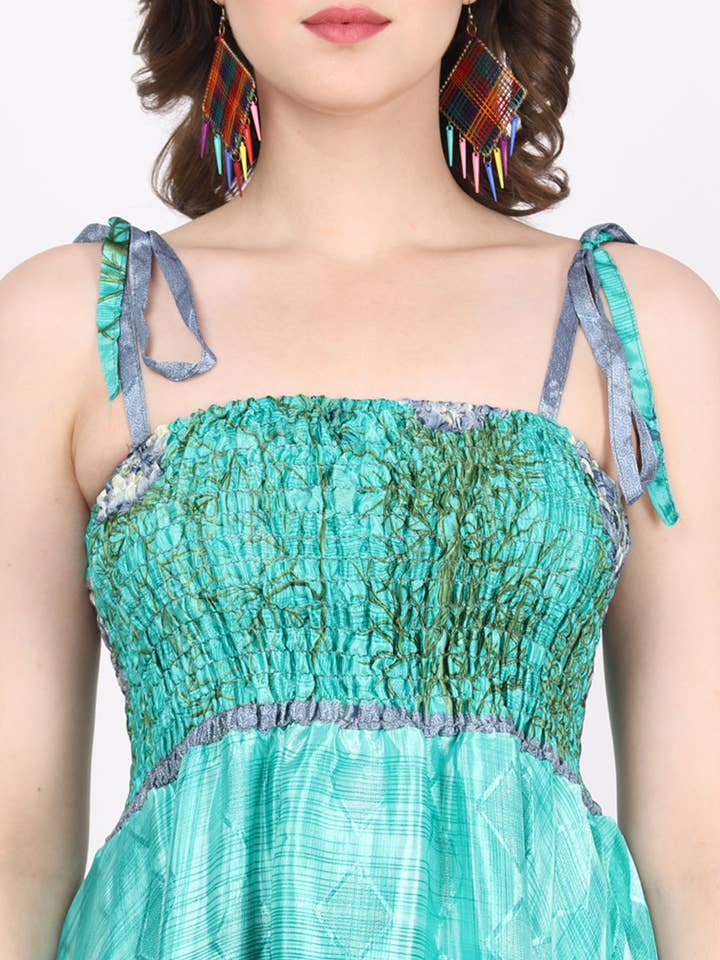 Wevez - Wholesale Dress - Women's - Women Spaghetti Strap Smocked Ruffle Hem Boho Dress Mix Lot8