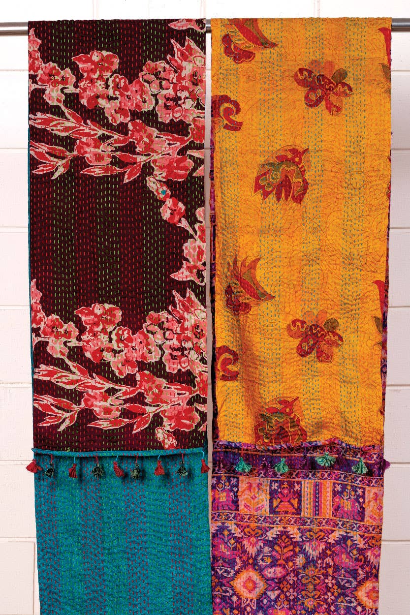 Sevya Handmade - Wholesale Scarf - Women's - Kantha Silk Sari Scarves2