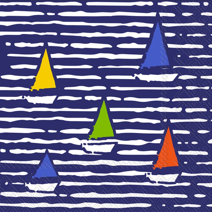 Paper Cocktail Napkins Pack of 20 Waterline Boats for wholesale by Boston International