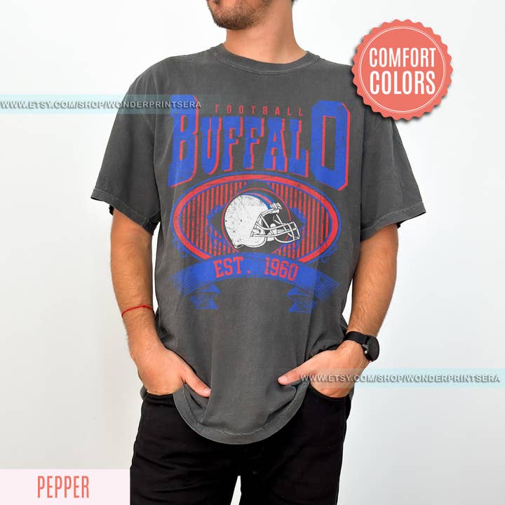 TheKingShirt - Wholesale T-Shirt (Graphic) - Unisex - Vintage Style Buffalo Bills T-Shirt - Comfort Colors Tee
