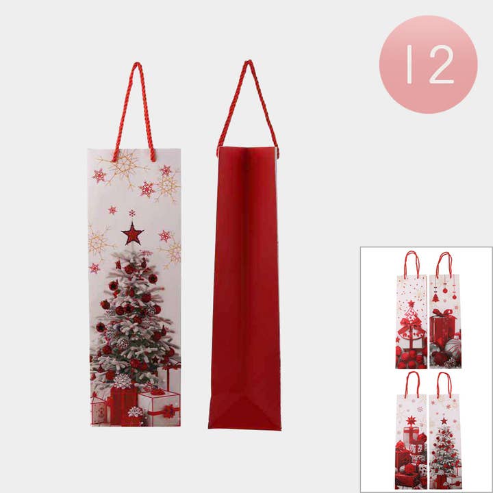 Sensibling Corp. - Wholesale Wine Gift Bag - 12PCS - Christmas Wine Bottle Gift Bags
