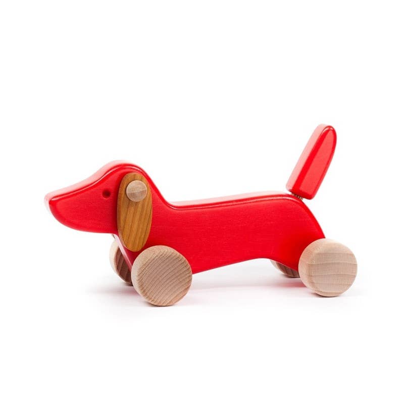 BAJO WOODEN TOYS - Wholesale Wood Toy - Kids - Small Dachshund on Wheels - Wooden Toy Dog5