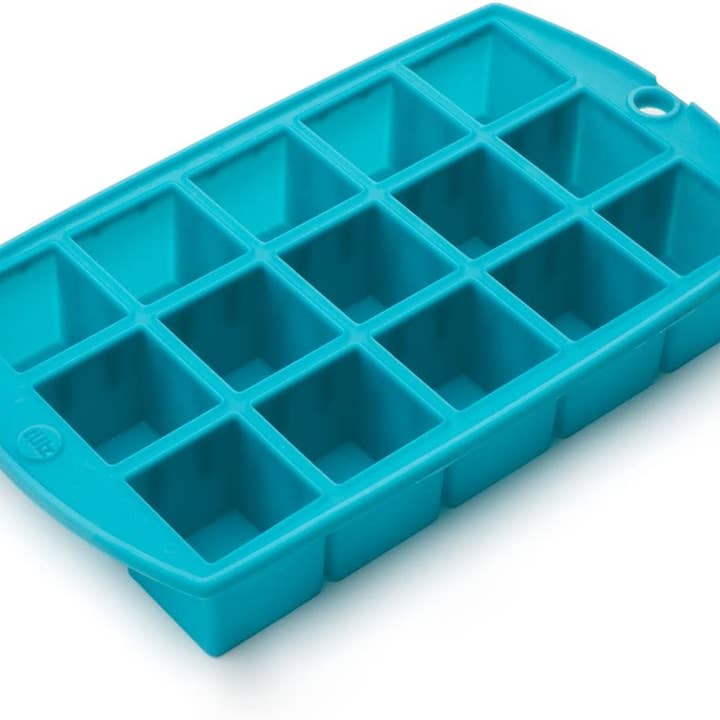 Fox Run Brands – Engroshandel Isbakke/form – Tulz Mini Isblokbakke, Silikone, Blå, 8.25"x 4.75" x 1.5"