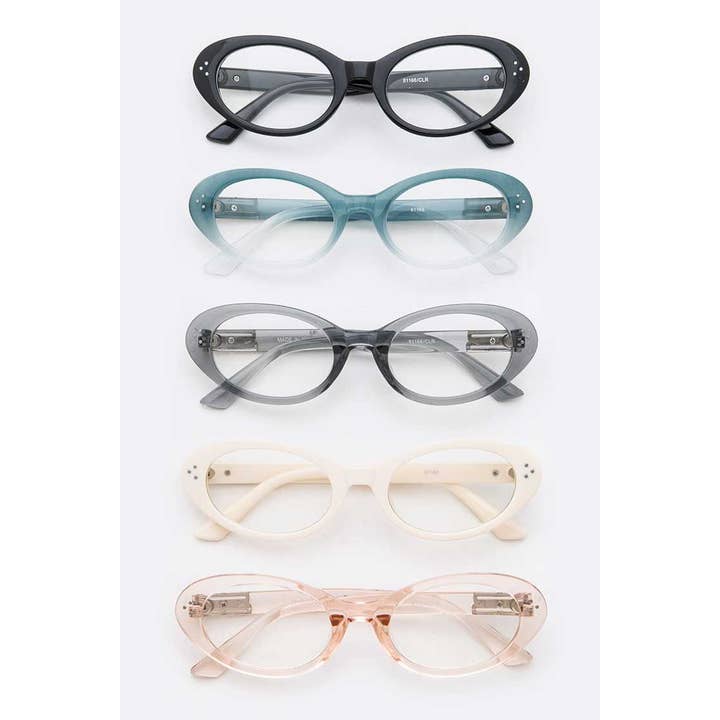 Retro Skinny Clear Lens Optical Glasses Set for wholesale by LA Jewelry Plaza
