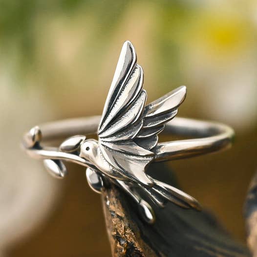 Verdivine – wholesale Cocktail/statement ring – Silver Bird Ring0