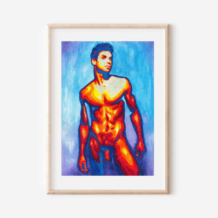 (David) male nude fine art print available in 2 sizes for wholesale by ZAK POP ART
