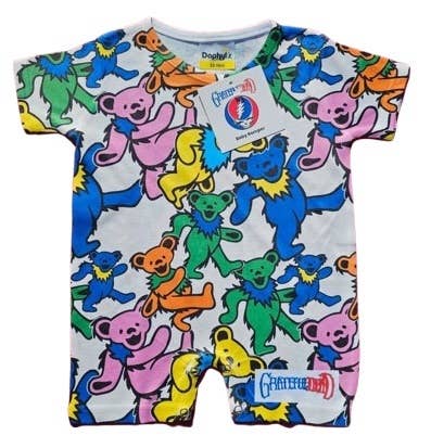 Daphyl's LLC - Wholesale Onesie - Kids - Grateful Dead Swirling Dancing Bears Onesie Romper2