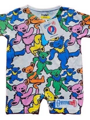 Daphyl's LLC - Wholesale Onesie - Kids - Grateful Dead Swirling Dancing Bears Onesie Romper2