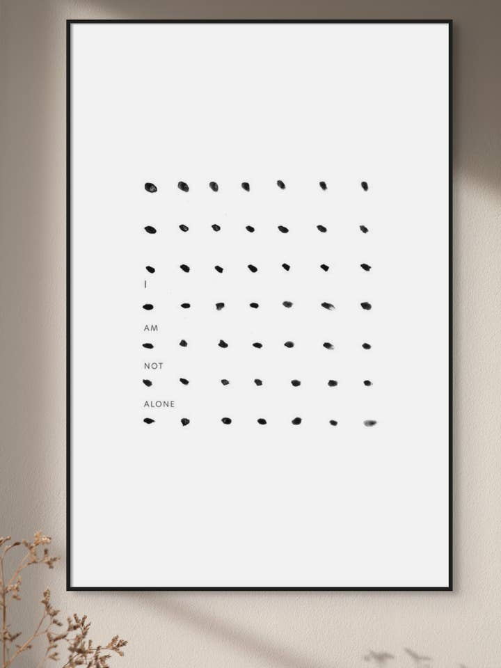 COMMUNITY Positive Affirmation Art Print with Dot Symbols for wholesale by Ruju