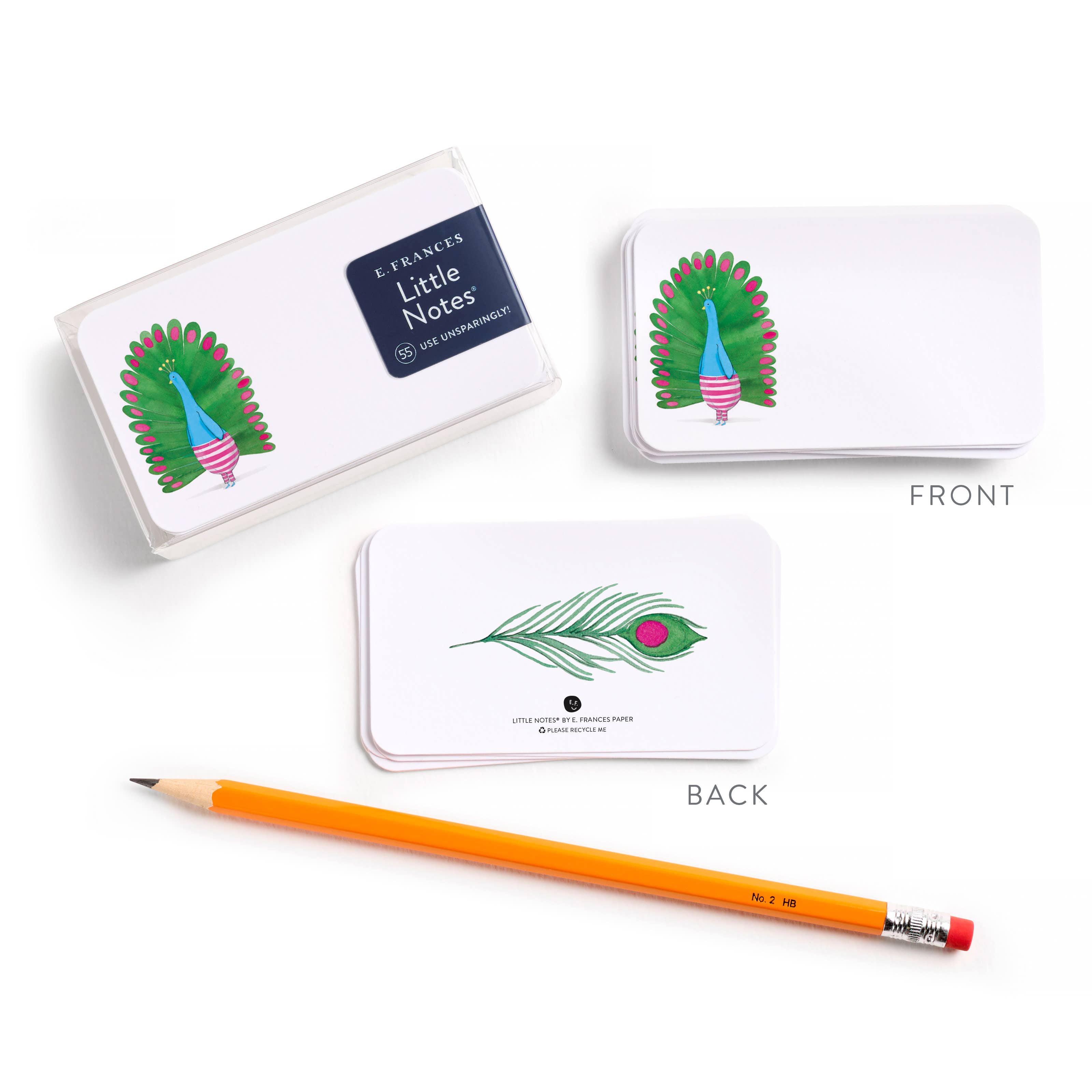 E. Frances Paper - Wholesale Stationery/Notecard Set - Peacock Little Notes® NEW 55 count1