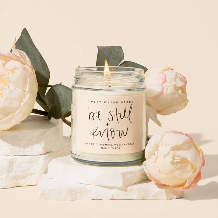Sweet Water Decor - Wholesale Jar/Filled Candle - Be Still and Know 9 oz Soy Candle - Home Decor & Gifts1