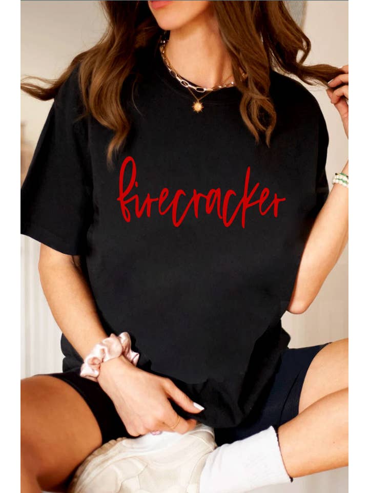 Top Avenue - Wholesale Screen Printed T-Shirt - Women's - Firecracker, 4th of July, Unisex Round Neck T-Shirt