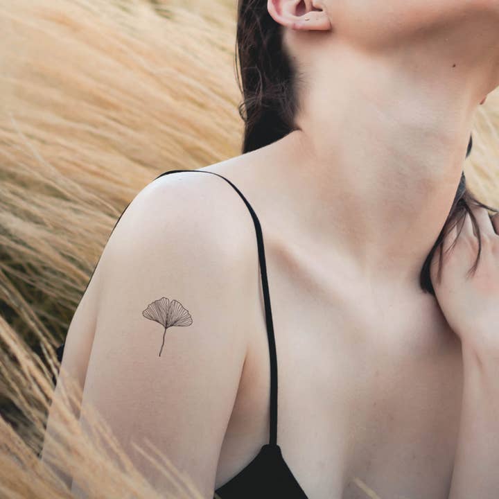 Gingko leaf temporary tattoo (set of 3) for wholesale by encredelicate