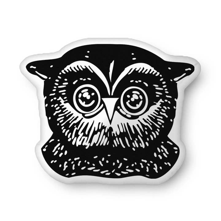 Horned Owl Halloween Pillow for wholesale by Dumpy Sue