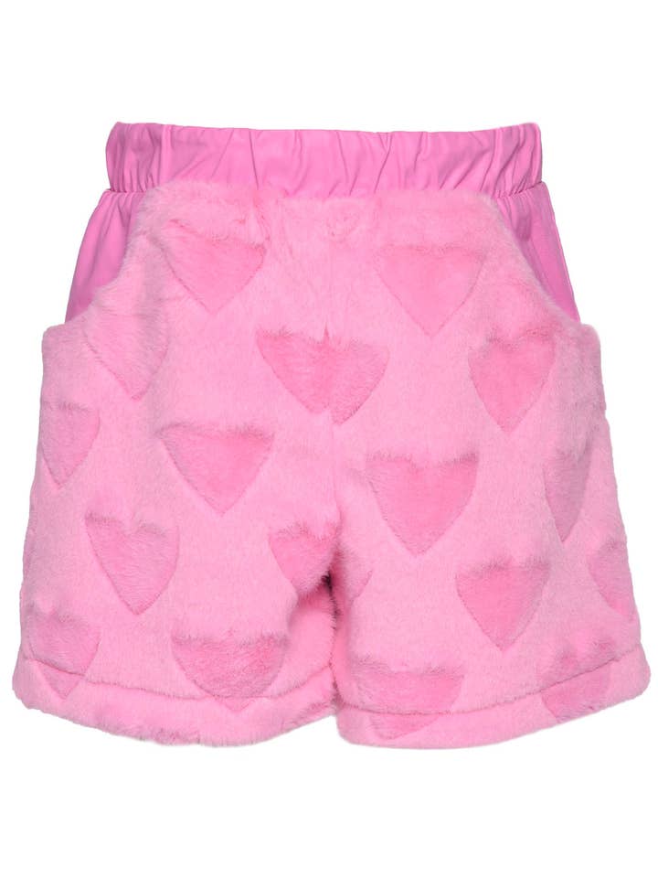 HEART EMBOSSED FAUX FUR AND LEATHER SHORTS for wholesale by Hannah Banana , Baby Sara
