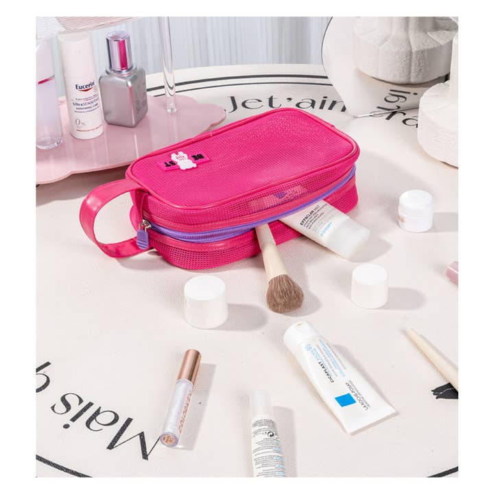 wandf - Venta al por mayor Neceser - Mujer - Bolsa de aseo de malla portátil para vacaciones, viaje a la playa, ligera.7