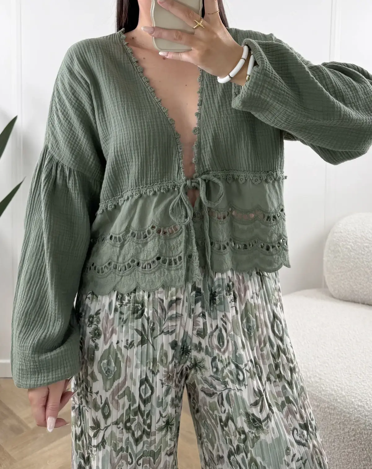 ESTEE BROWN - Wholesale Button Down Shirt - Women's - Cotton gauze top - 76425