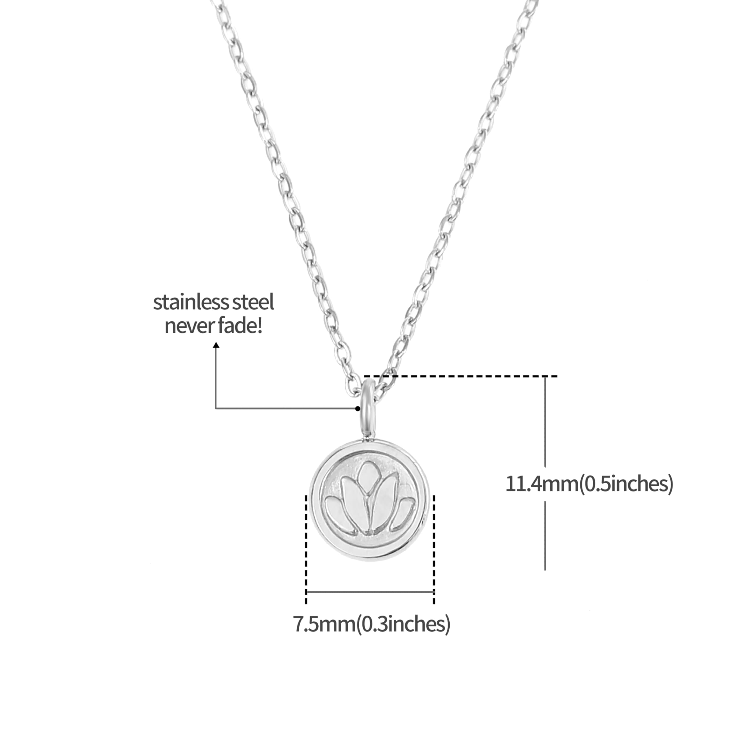Made By Nami - Wholesale Pendant/Charm Necklace - Necklace with lotus pendant in silver3
