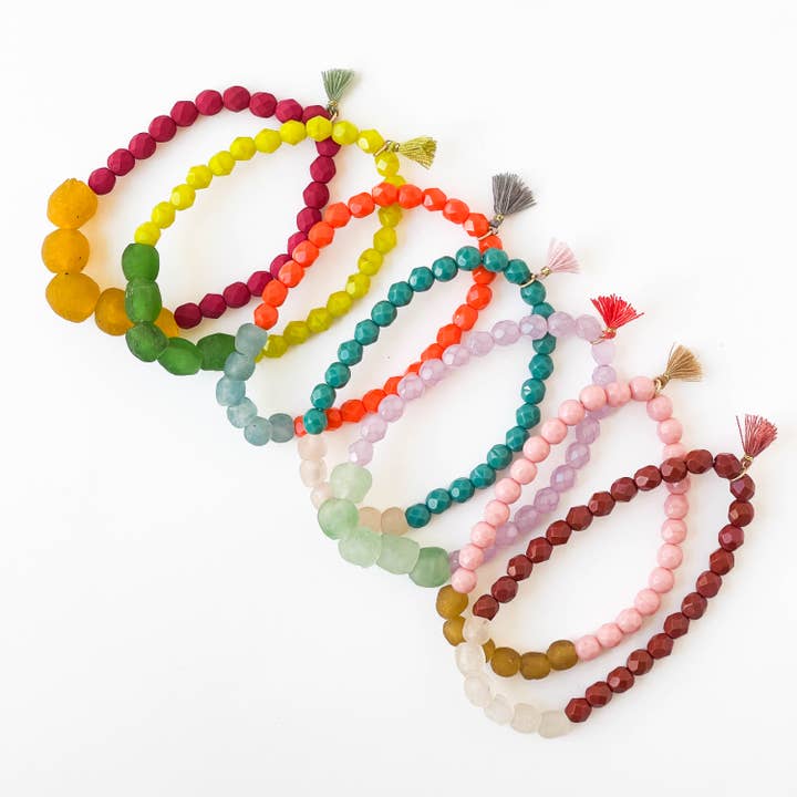 Nest Pretty Things - Wholesale Beaded Bracelet - Recycled African Glass And Mixed Bead Bracelet