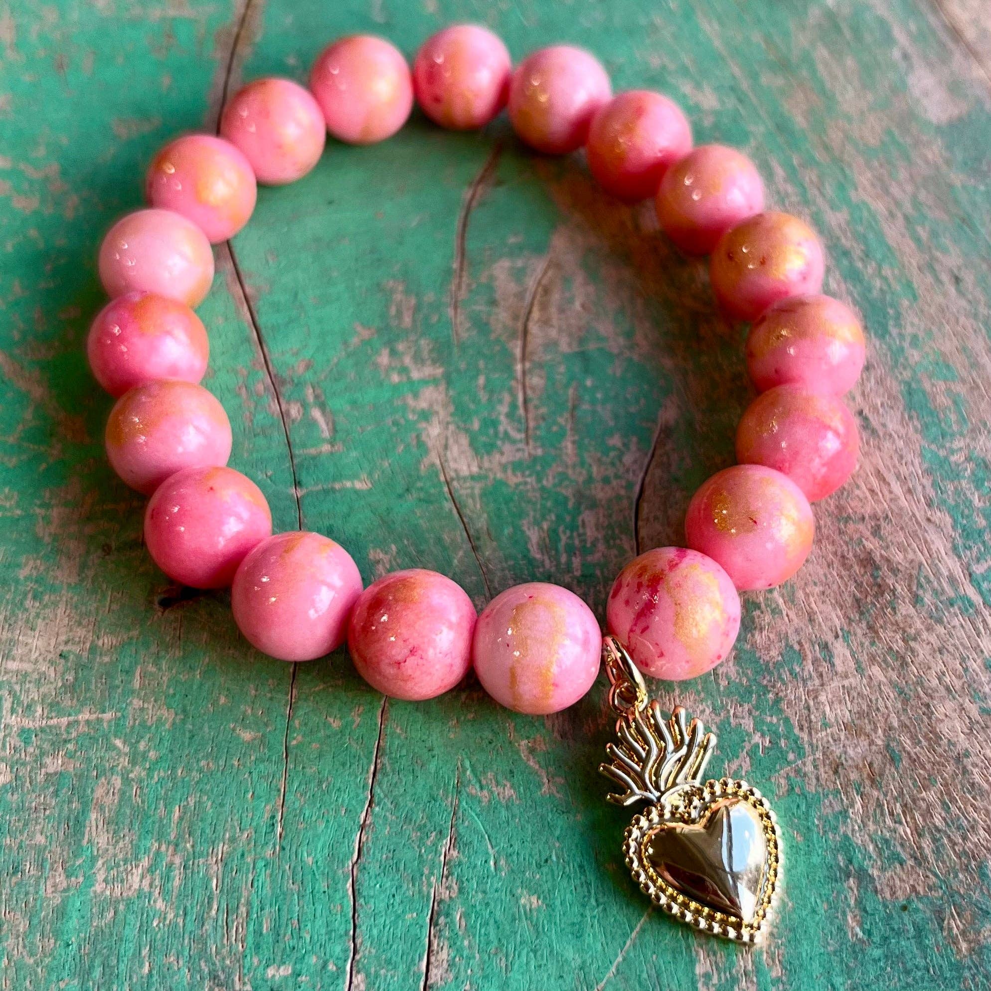 Love and Honor Jesus LLC - Venta al por mayor Pulseras de abalorios/colgantes - Pulsera Real con Corazón Sagrado7