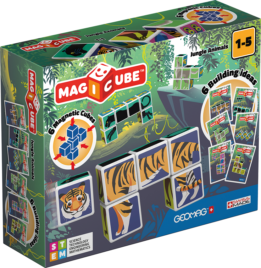 GEOMAGWORLD USA - Wholesale Building Set - Kids - Geomag™ Magicube Printed Cubes Magicube Jungle Animals0