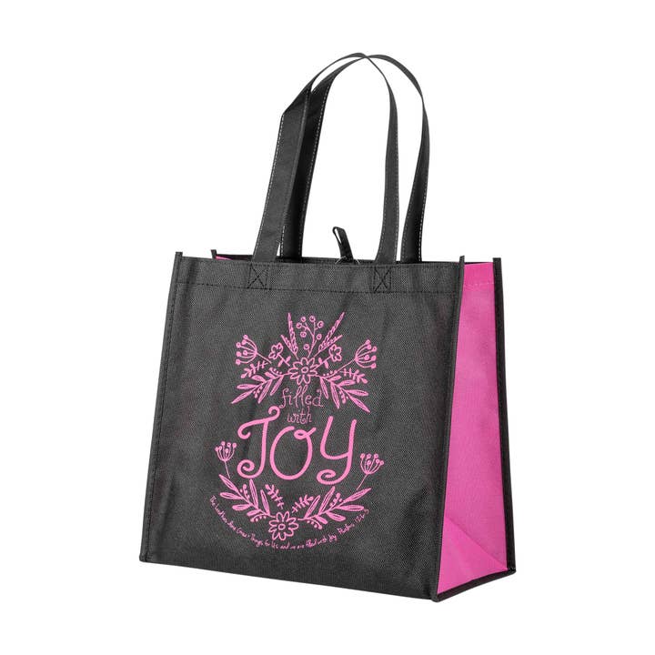 Eco Tote: Black: Filled With Joy for wholesale by Divinity Boutique