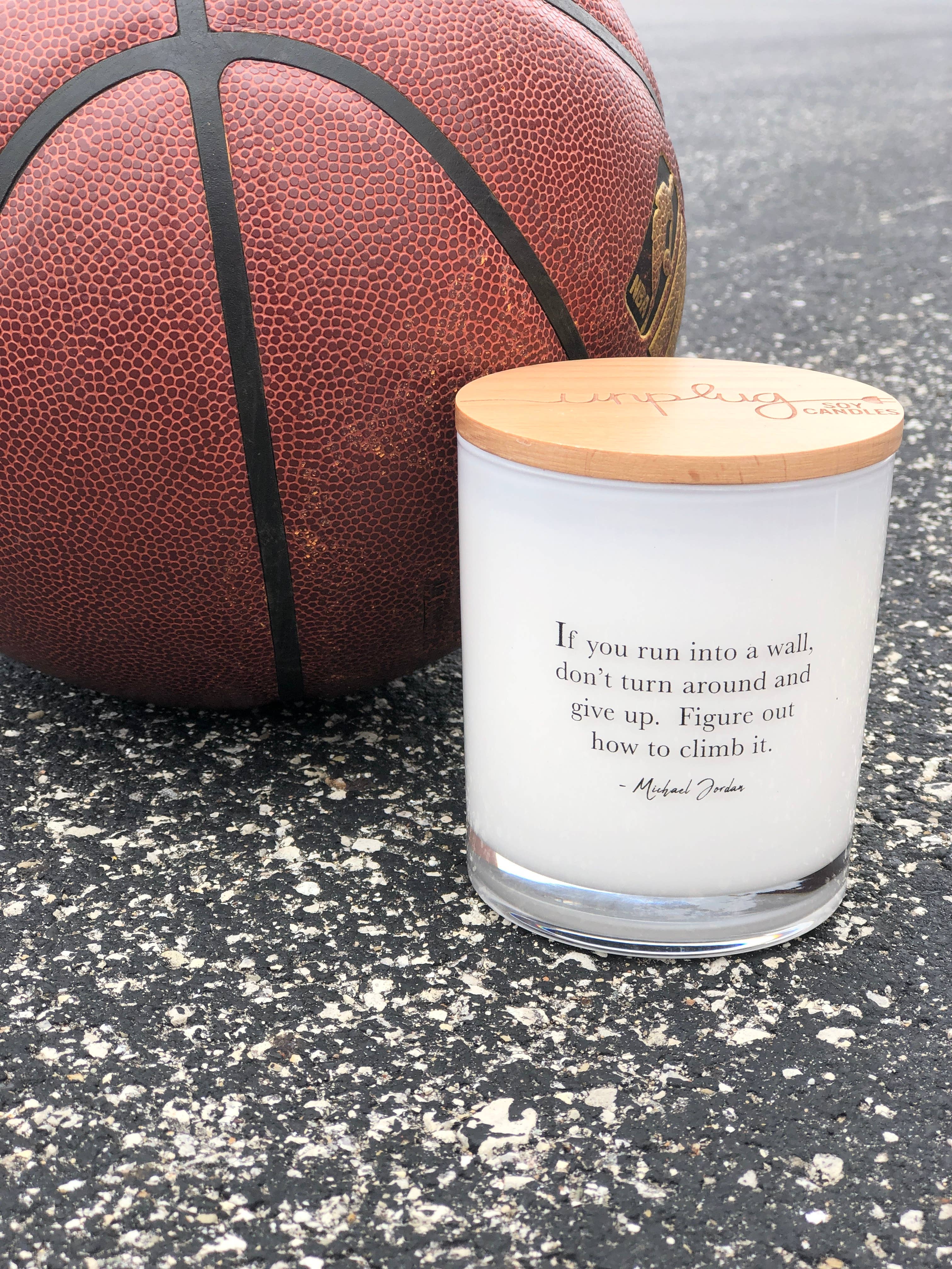 Unplug Soy Candles - Wholesale Jar/Filled Candle - How To Climb It Michael Jordan Quote Soy Candle0