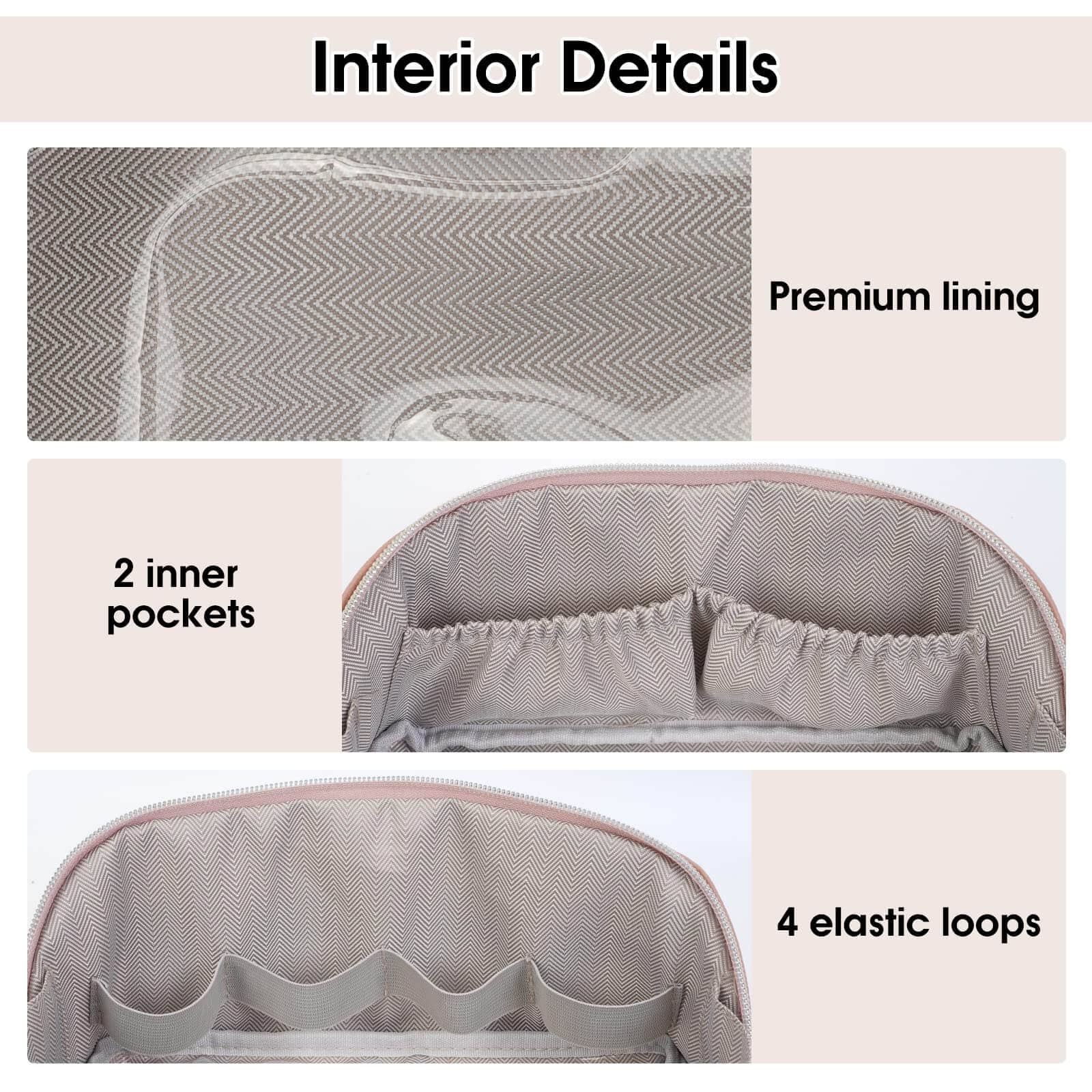 wandf - Venta al por mayor Bolsa para maquillaje - Bolsa de maquillaje de cuero vegano plana abierta, bolsa cosmética con cremallera10