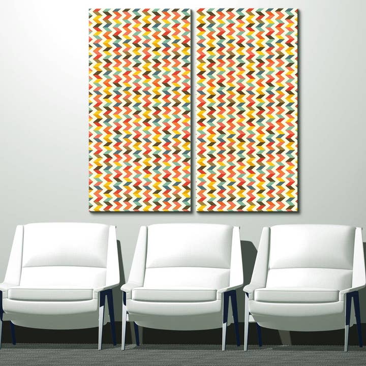 Geometric Study IV-II B' 40x40-inch Canvas Wall Art (2-Pc Set) for wholesale by Ready2hangart, Inc.