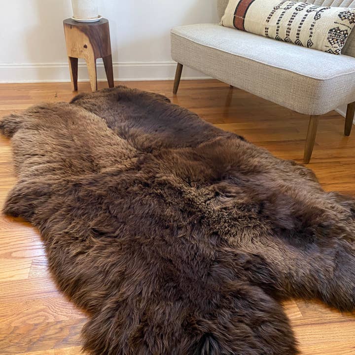 East Perry - Wholesale Area Rug - PLUSH BROWN SHEEPSKIN QUAD