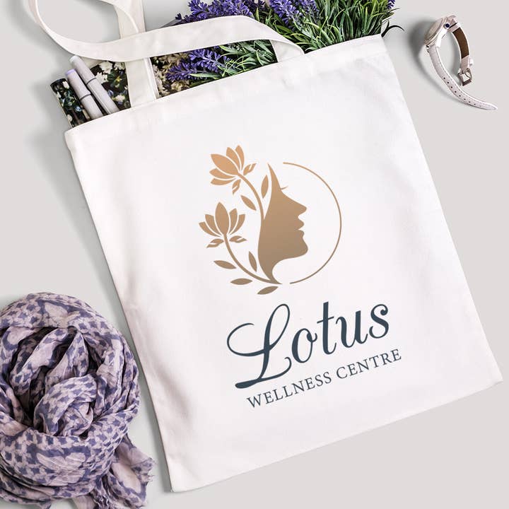 Logo Branded White Tote Bag for wholesale by Love Lumi Ltd