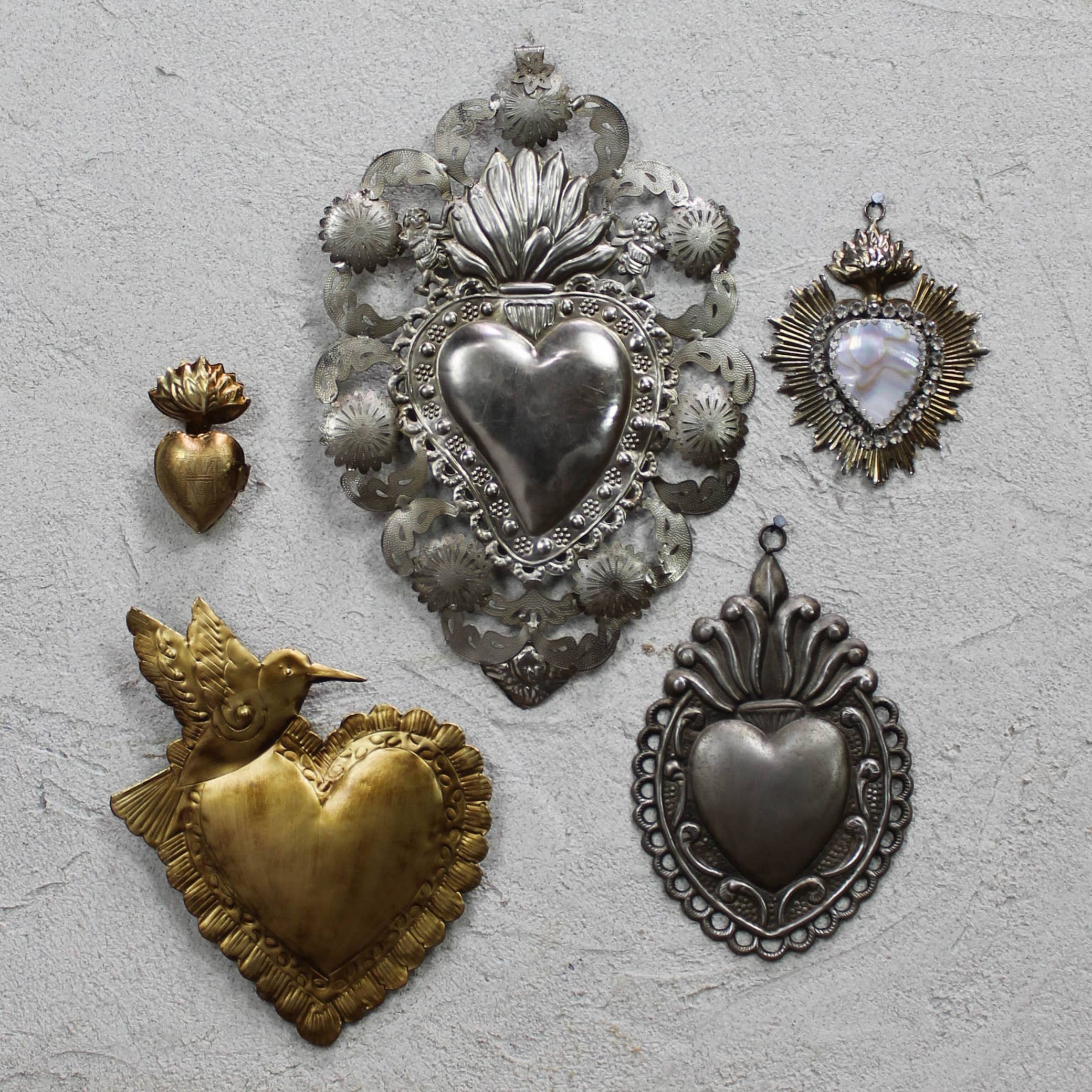 HomArt - Wholesale Ornament - Sacred Heart Milagro with Abalone2