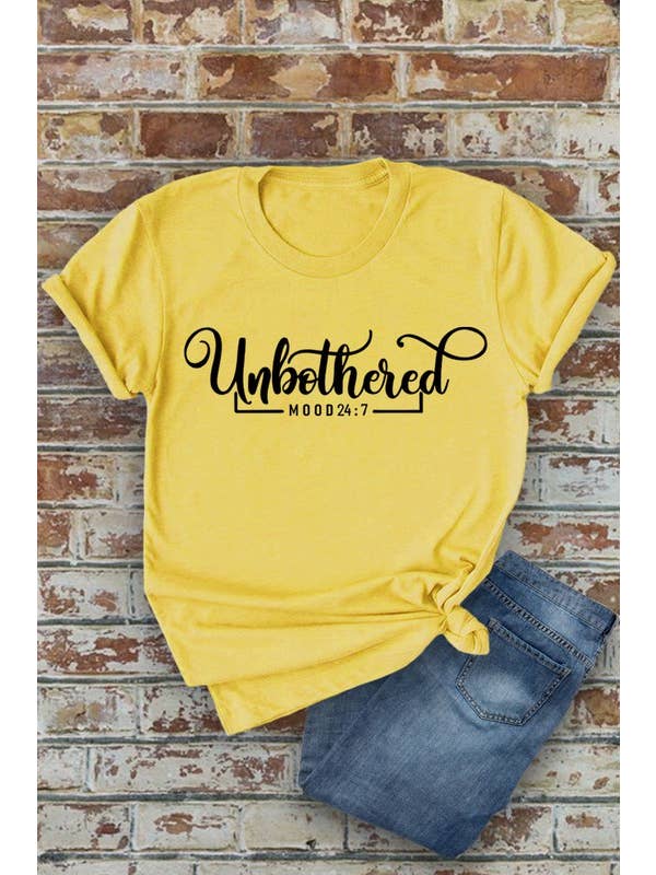 Top Avenue - Wholesale Screen Printed T-Shirt - Women's - Unbothered, Mood 24:7, Unisex Round Neck T-Shirt9