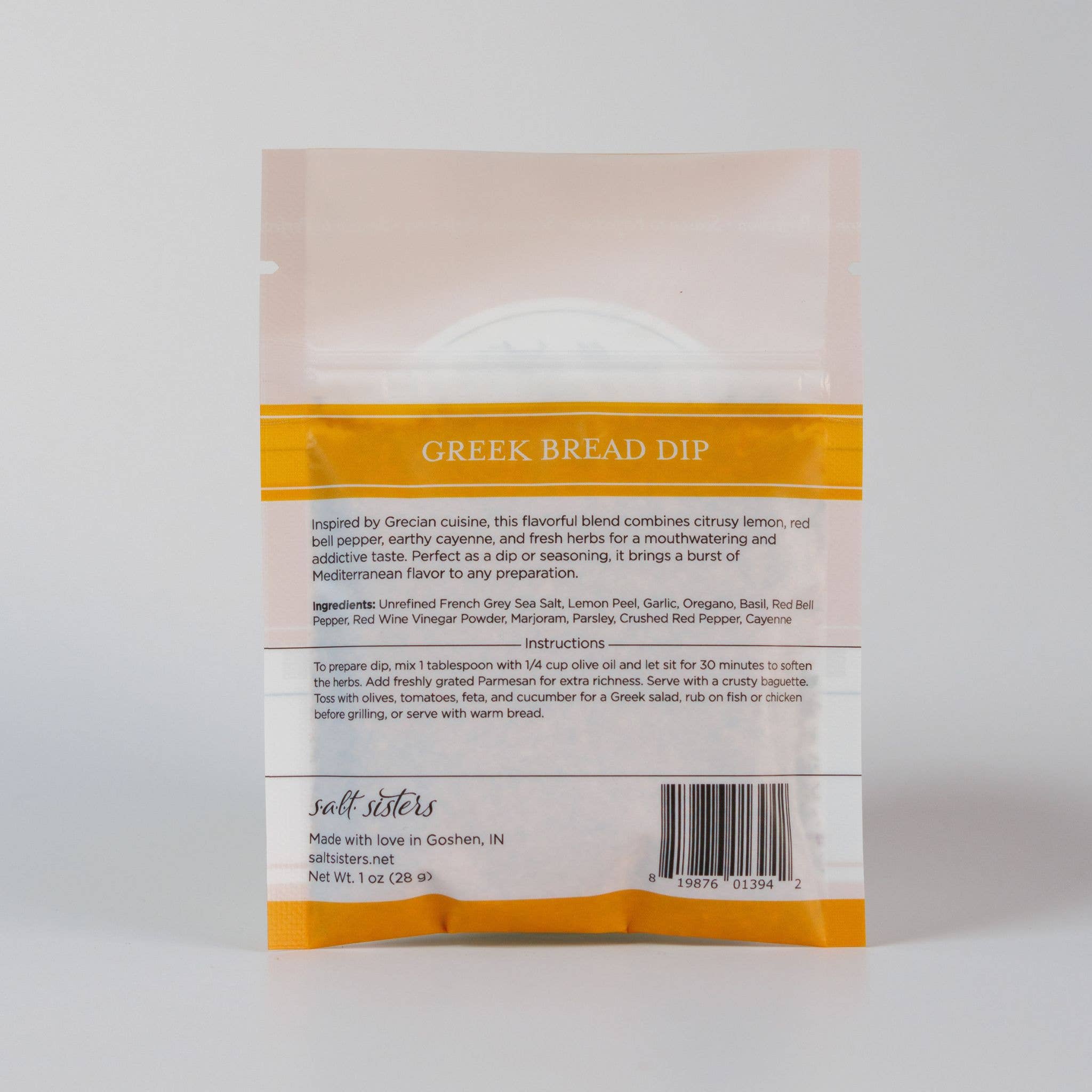 Salt Sisters - Wholesale Dip - Dip Seasoning Mix - Greek Bread Dip - Packaged Weights1