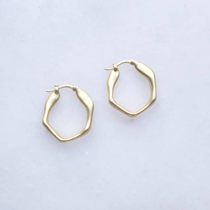 Earthy Irregular Hoop Earrings for wholesale by Tuuli Stones