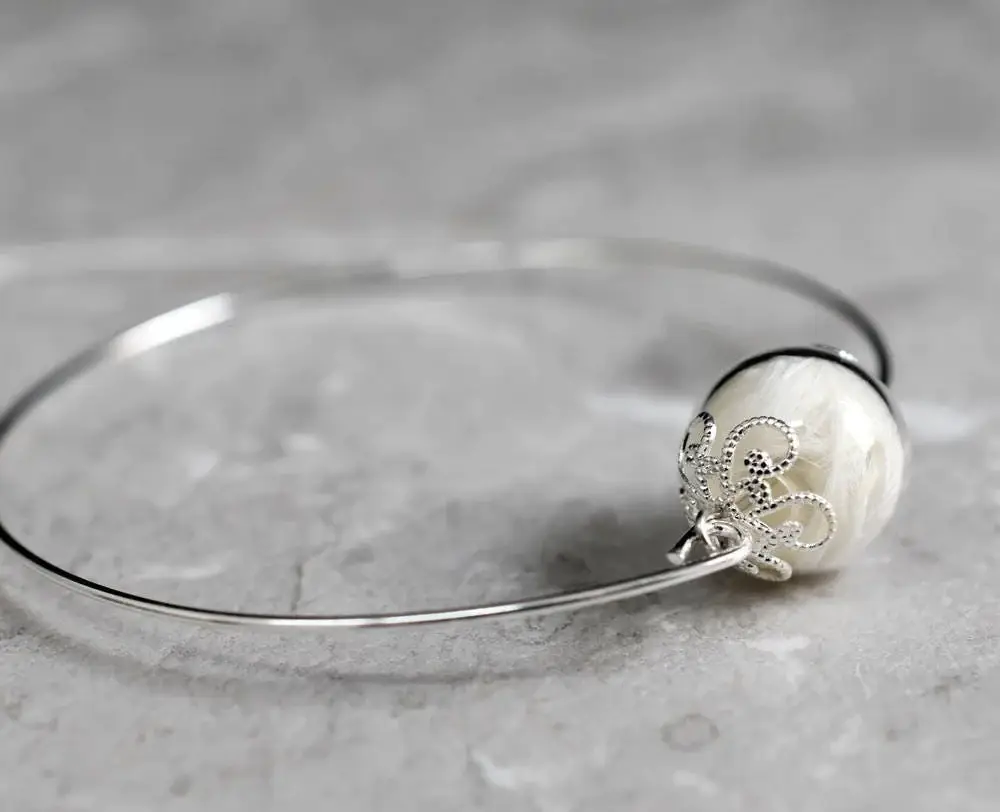 MadamLili - Vente Bracelets à breloques/pendentifs - Bracelet jonc avec vraies plumes - Bijoux Ailes d'Ange - RETARM9