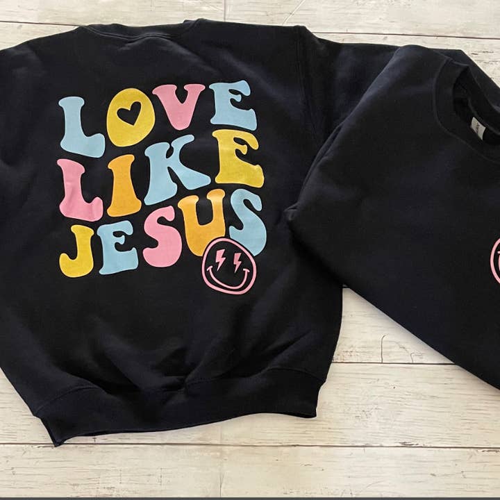 Sudadera o camiseta gráfica "Ama como Jesús" para adultos y niños para venta al por mayor de Cotton Threads