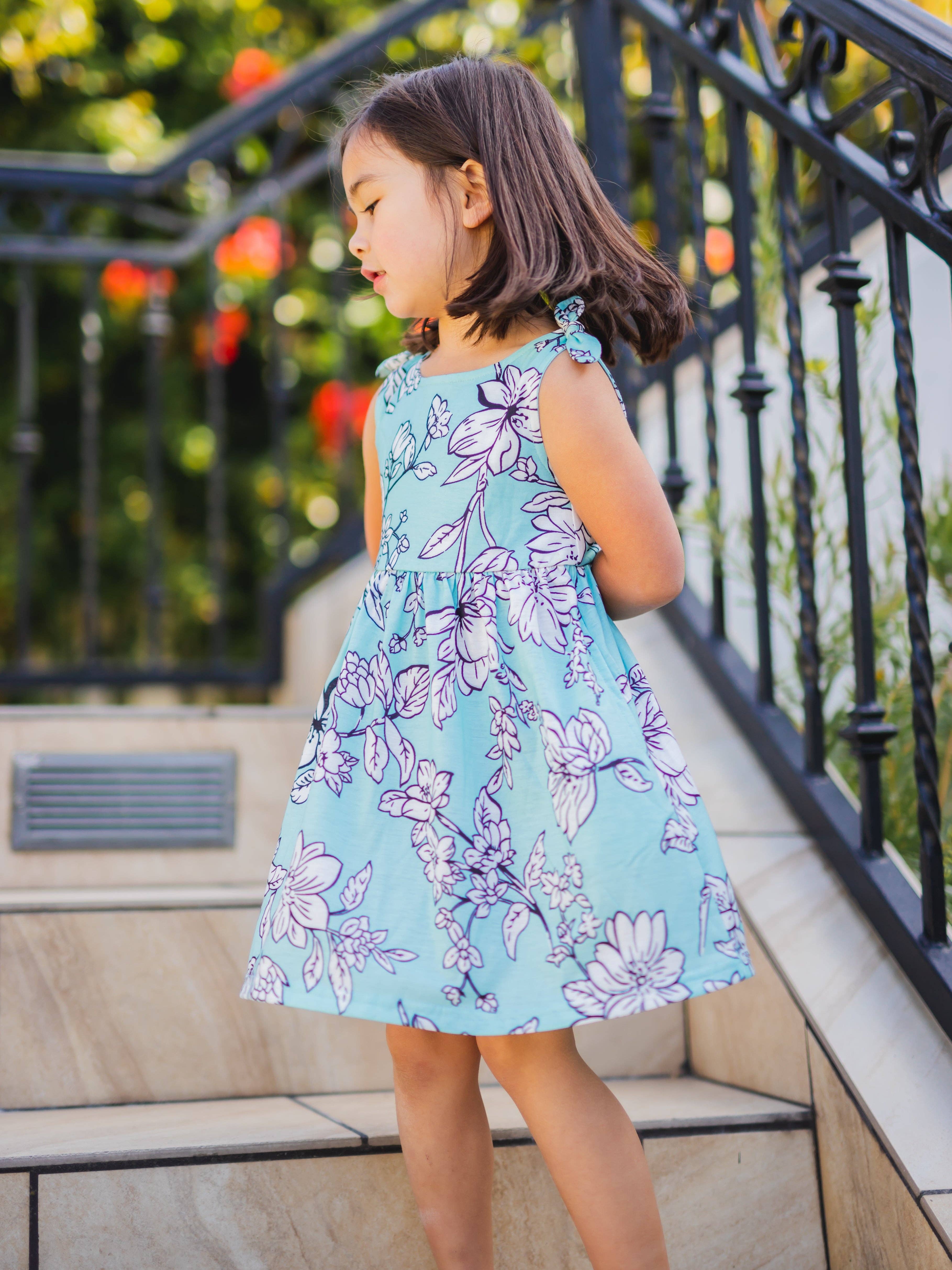 Tickled Teal - Wholesale Dress - Kids - Knotted Shoulder Tank Little Girls Dress24