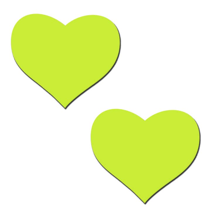 Pastease® - Wholesale Nipple Pasties - Women's - Heart: Glow-in-the-Dark Neon Heart Pasties Nipple Covers2