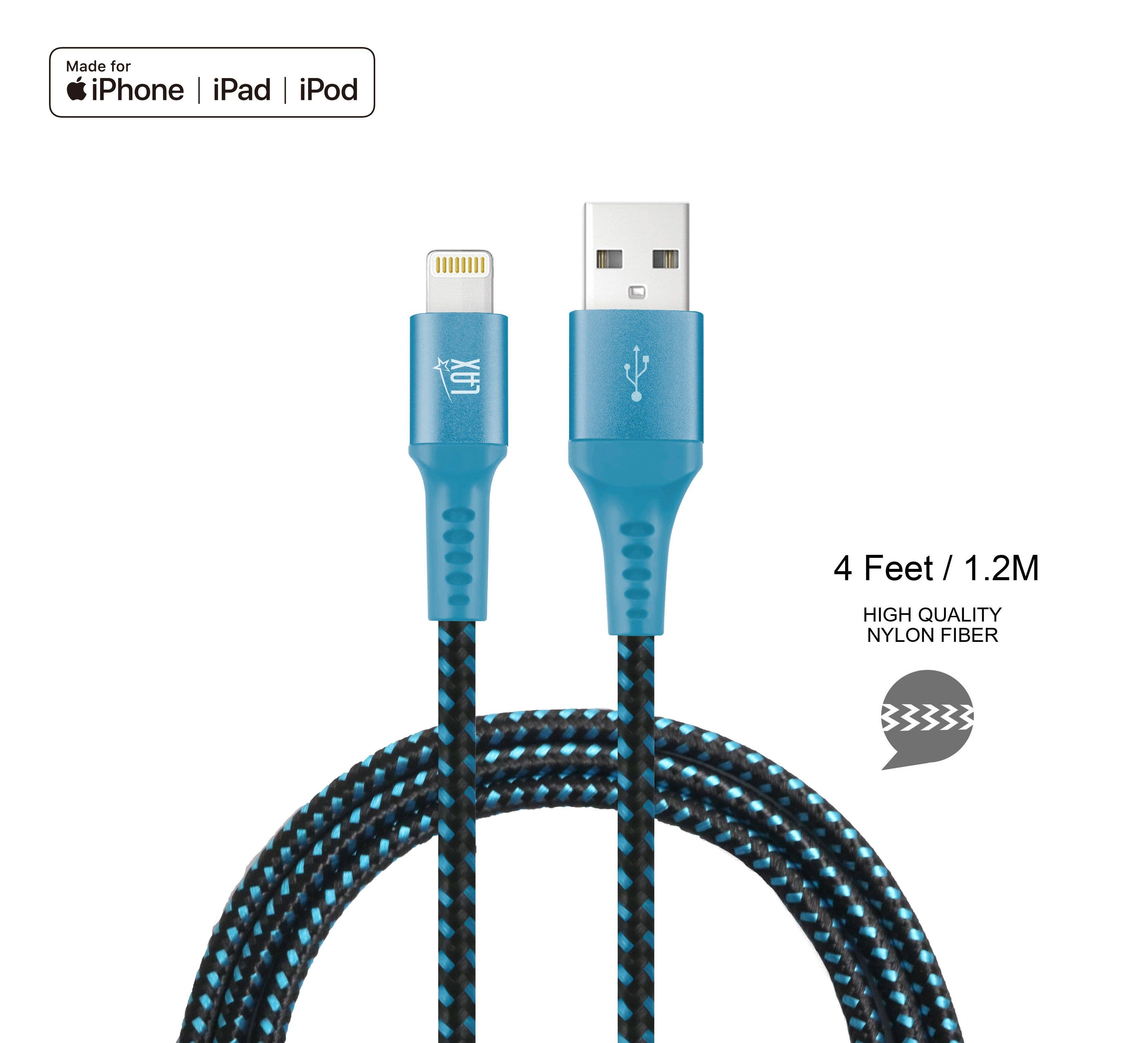 LAX Gadgets - Wholesale Charging Cable - High Speed Certified iP/ipad charging Cables - Retail Pack13