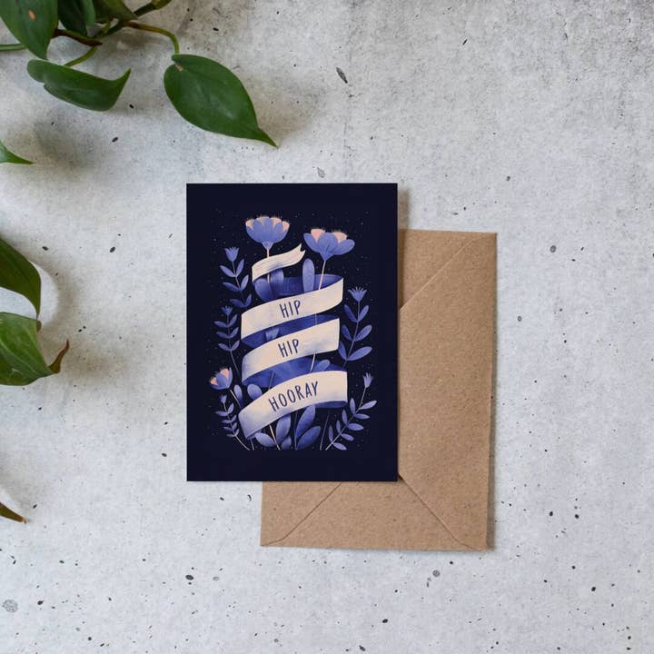 Botanopia - gifts , decor and cards for plant lovers - Wholesale Everyday Greeting Card - Hip Hip Houray | Birthday Card | Congratulations Card