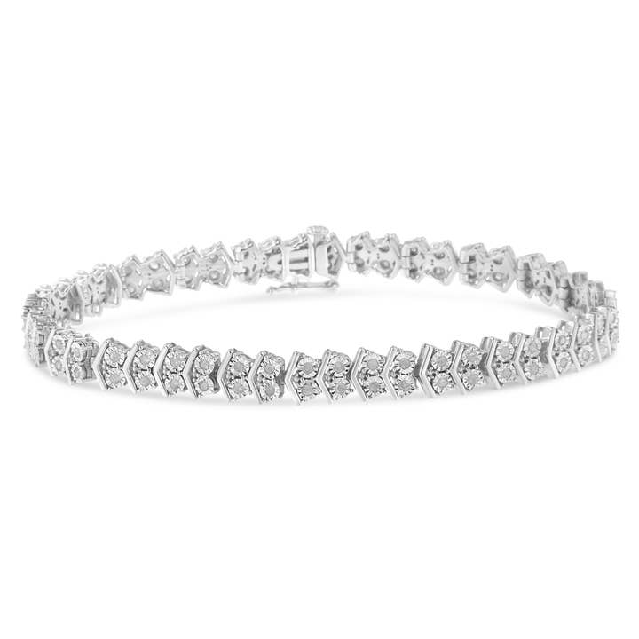 Bracciale tennis in argento sterling con diamanti da 1 carato per la vendita all'ingrosso da parte di Infinite Jewels