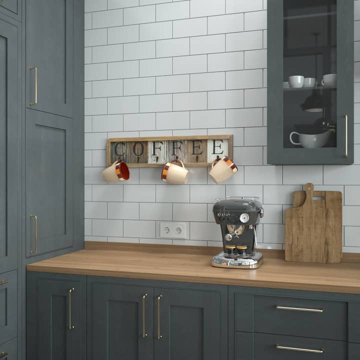 HBCY Distressed Printed Coffee Cup Rack with Hooks for wholesale by Flash Furniture