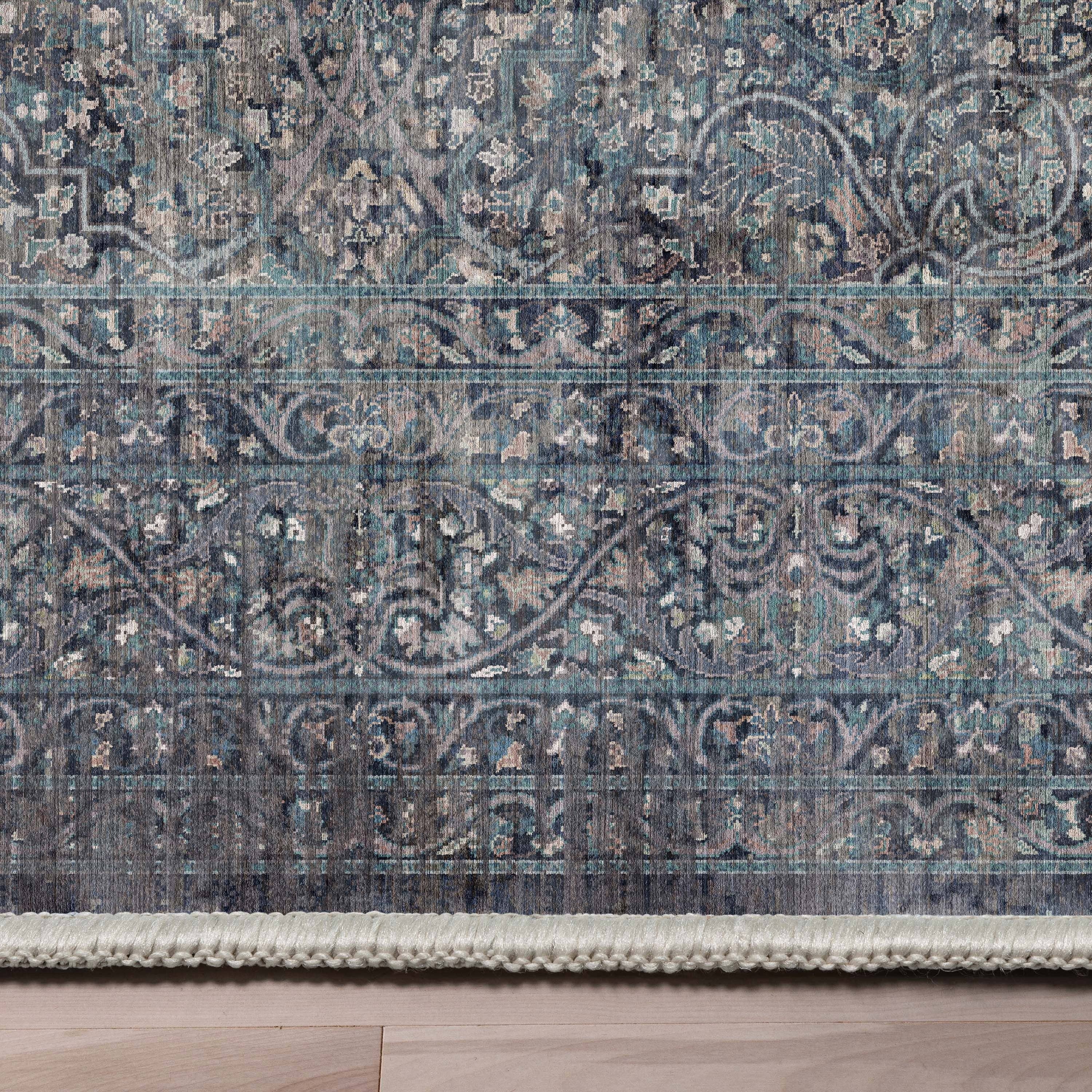 Well Woven - Vente Tapis - Tapis à tissage plat bleu oriental persan vintage Juliette6