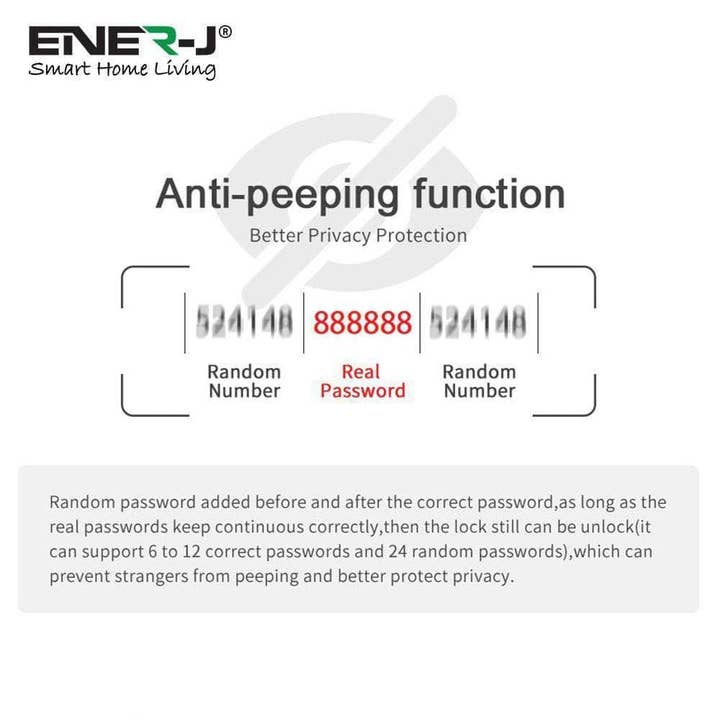 ENER-J – wholesale Keychain – Unisex – Smart WiFi Doorlock Silver Body - Left Handle7