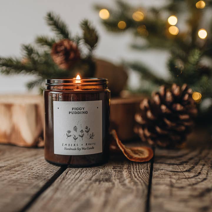 Embers & Roots - Wholesale Jar/Filled Candle - Figgy Pudding Soy Candle0