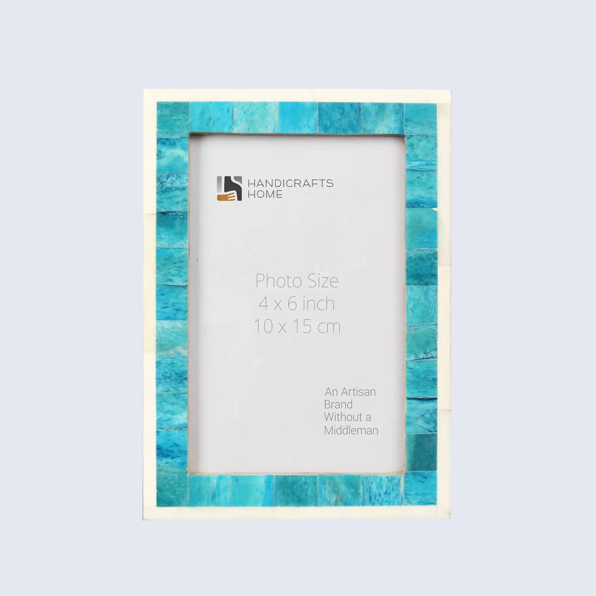Bianco turchese Cornice Classica con Intarsio in Osso Turchese e Bianco, 4x6, 5x7, 8x10 in vendita all'ingrosso su Faire5