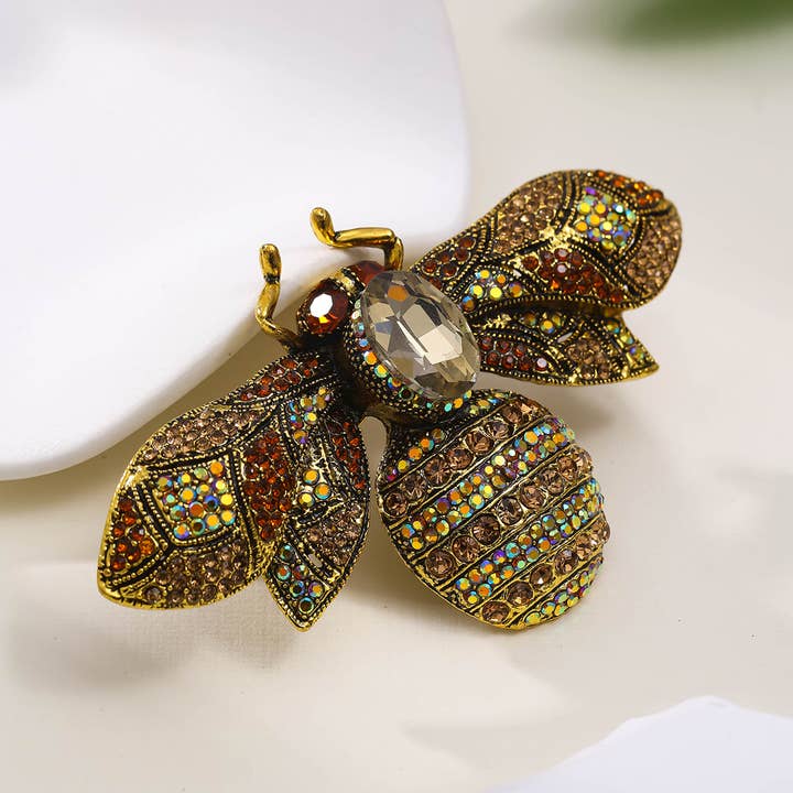 Tourtiwi - Wholesale Brooch - Colorful Rhinestone Inlaid Bee Brooch, Insect Pin12