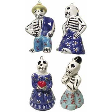 Tesoros Trading Company - Wholesale Ornament - Ceramic Skeleton Ornament, Peru