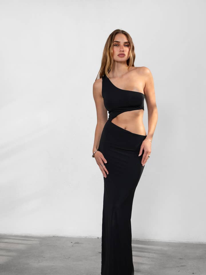 EVANA Asymmetrical Maxi Bodycon Dress for wholesale by TICTOC